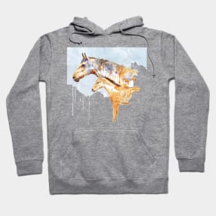 Watercolor Painting - Mare with Foal Hoodie